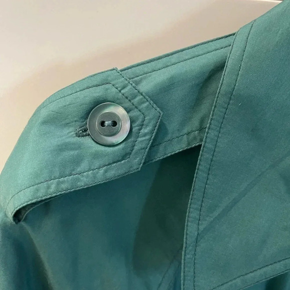 Classic Green Trench Coat - Women's Belted Trench - Picture 7 of 11